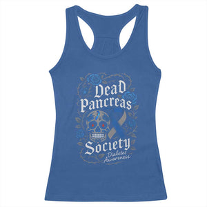 Funny Diabetes Type 1 Awareness Racerback Tank Top Dead Pancreas Society Sugar Skull TS10 Royal Blue Print Your Wear