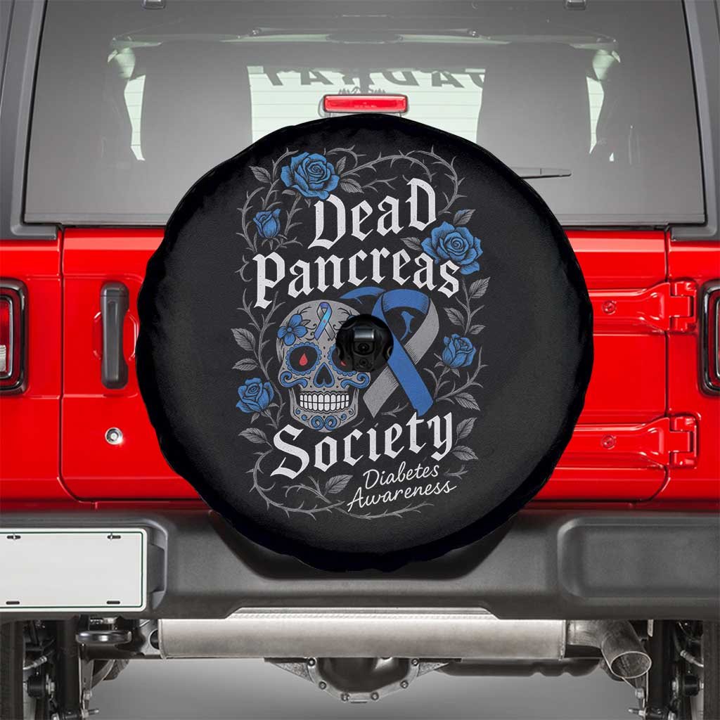 Funny Diabetes Type 1 Awareness Spare Tire Cover Dead Pancreas Society Sugar Skull TS10 Black Print Your Wear