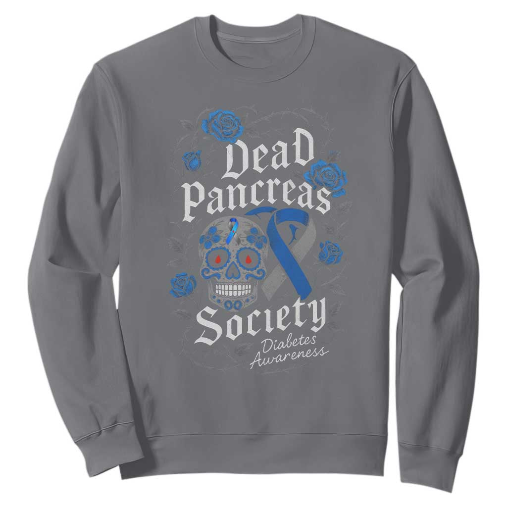 Funny Diabetes Type 1 Awareness Sweatshirt Dead Pancreas Society Sugar Skull TS10 Charcoal Print Your Wear