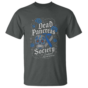 Funny Diabetes Type 1 Awareness T Shirt Dead Pancreas Society Sugar Skull TS10 Dark Heather Print Your Wear