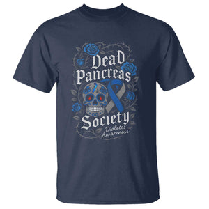 Funny Diabetes Type 1 Awareness T Shirt Dead Pancreas Society Sugar Skull TS10 Navy Print Your Wear