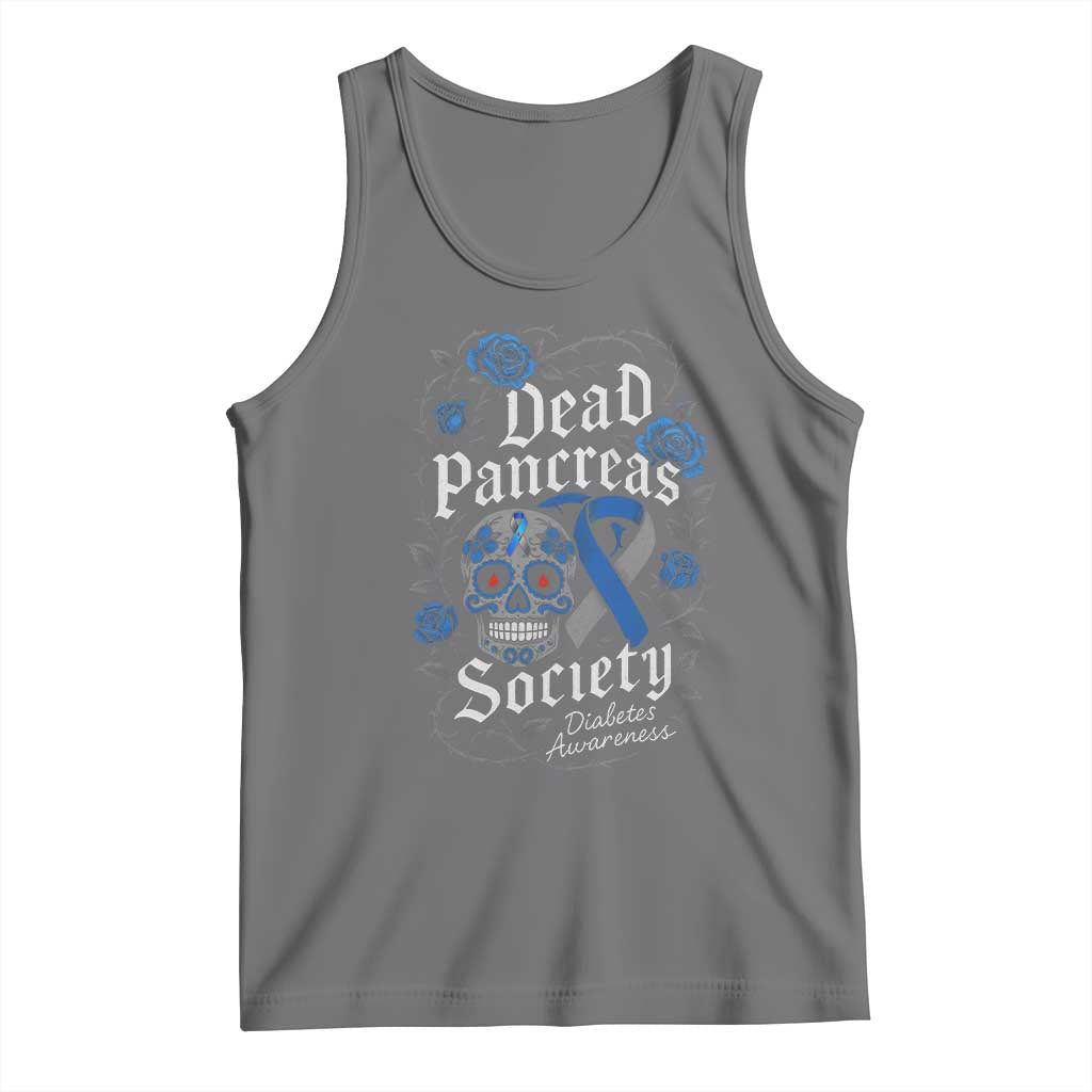 Funny Diabetes Type 1 Awareness Tank Top Dead Pancreas Society Sugar Skull TS10 Black Heather Print Your Wear