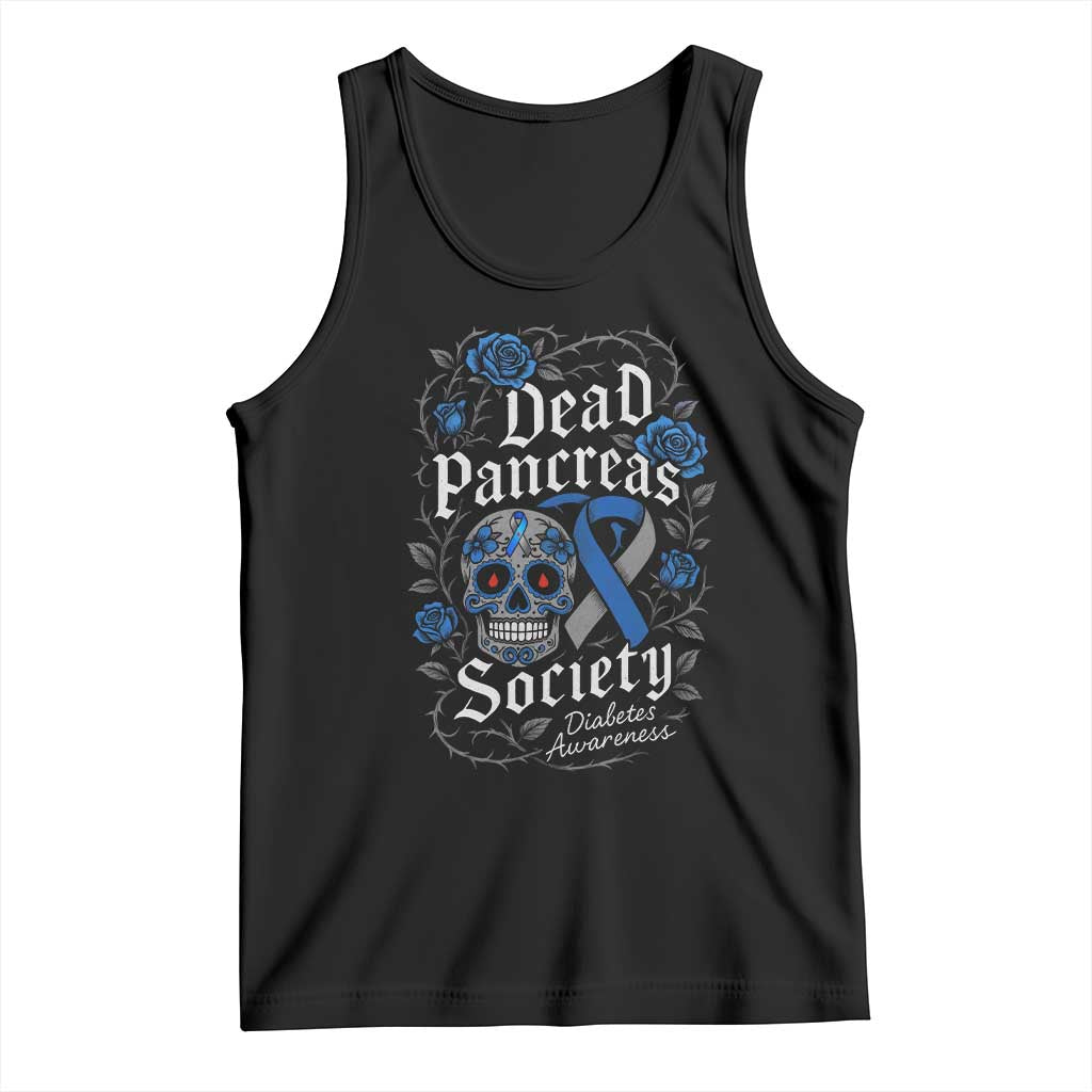 Funny Diabetes Type 1 Awareness Tank Top Dead Pancreas Society Sugar Skull TS10 Black Print Your Wear