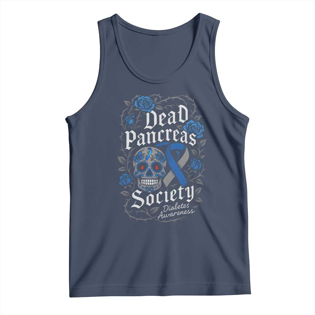 Funny Diabetes Type 1 Awareness Tank Top Dead Pancreas Society Sugar Skull TS10 Navy Print Your Wear