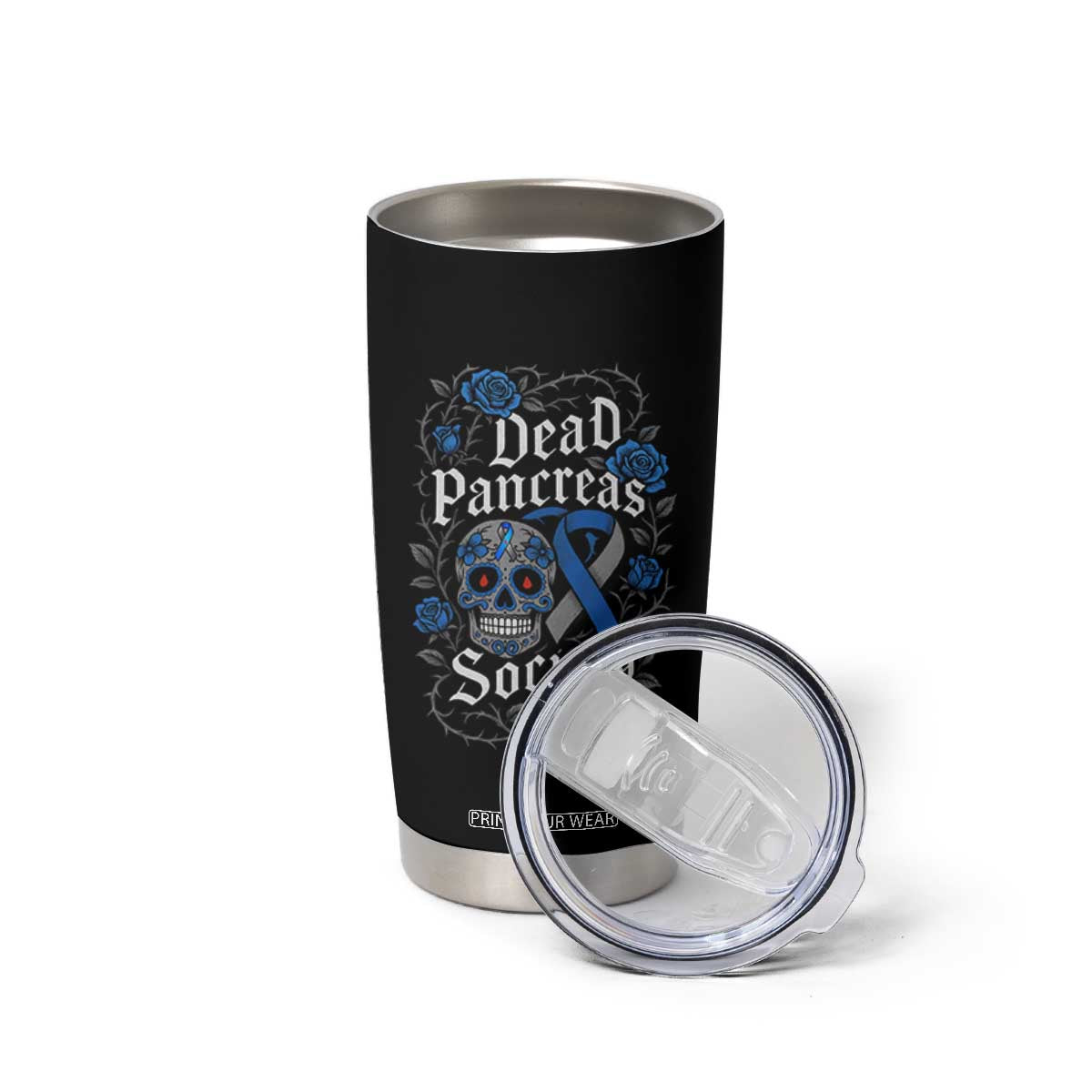 Funny Diabetes Type 1 Awareness Tumbler Cup Dead Pancreas Society Sugar Skull TS10 Print Your Wear
