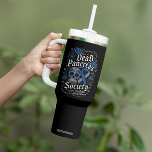 Funny Diabetes Type 1 Awareness Tumbler With Handle Dead Pancreas Society Sugar Skull TS10 Print Your Wear