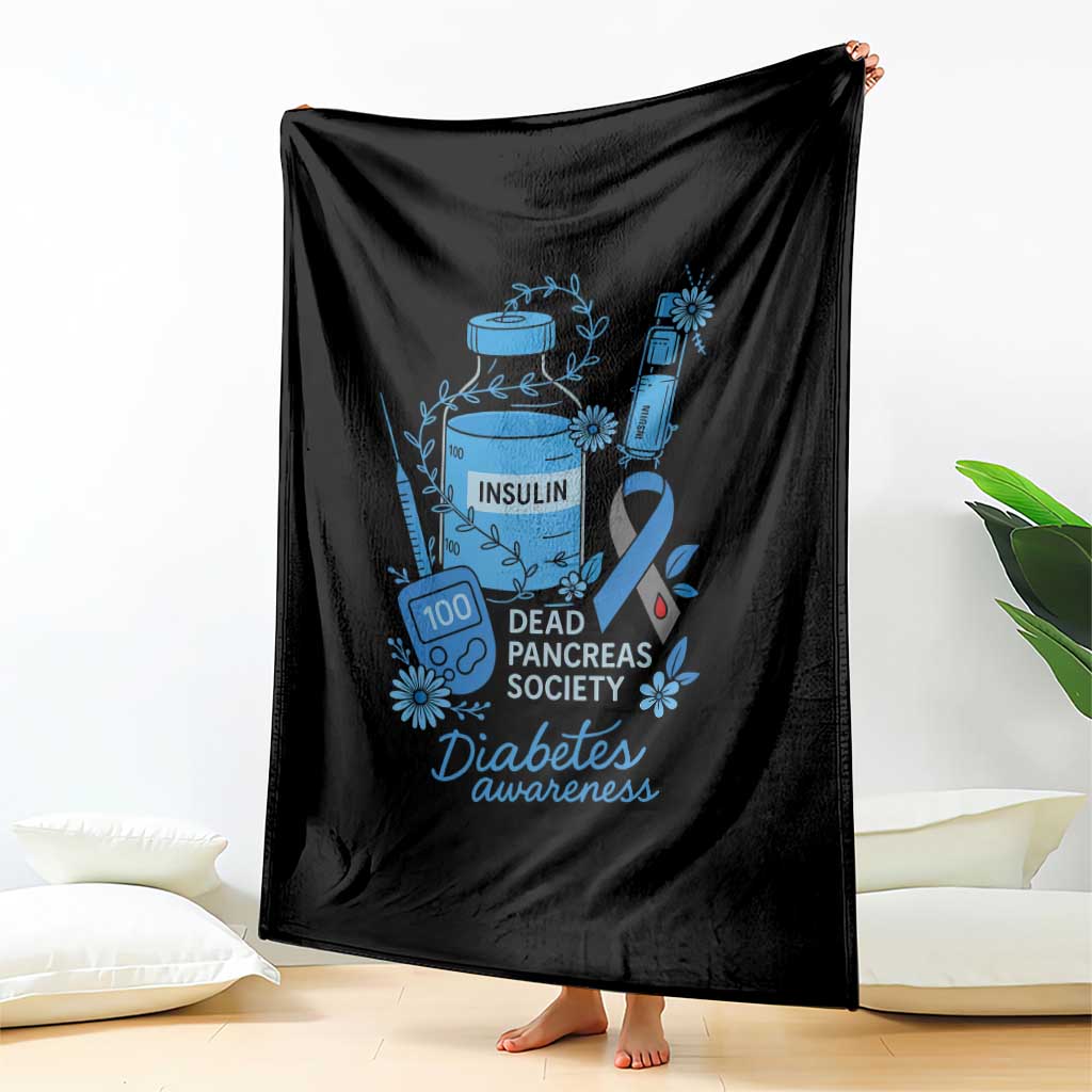 Dead Pancreas Society Throw Blanket Funny Diabetes Awareness Insulin T1D Support TS10 Print Your Wear