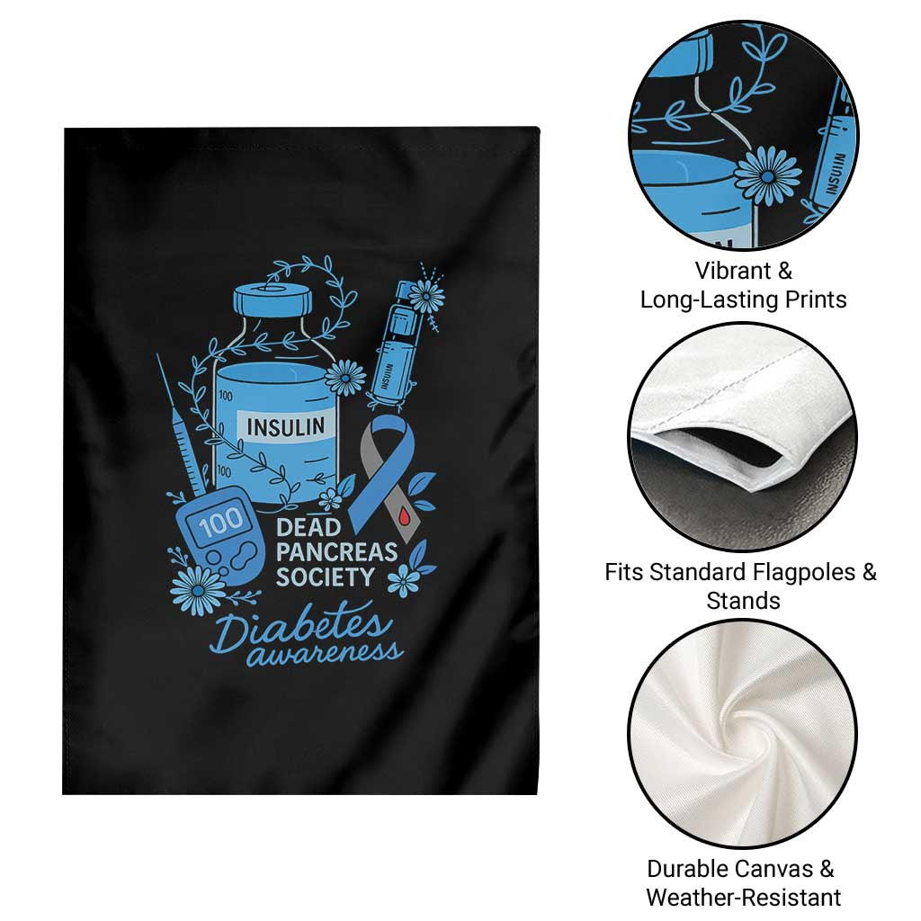 Dead Pancreas Society Garden Flag Funny Diabetes Awareness Insulin T1D Support TS10 Print Your Wear