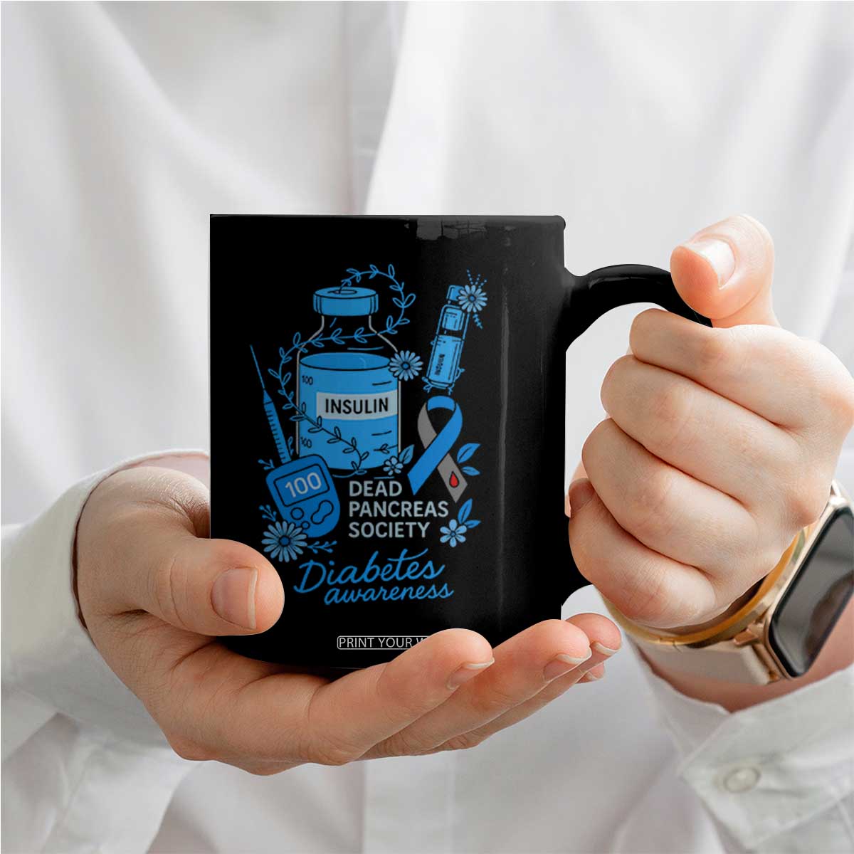 Dead Pancreas Society Coffee Mug Funny Diabetes Awareness Insulin T1D Support TS10 Print Your Wear