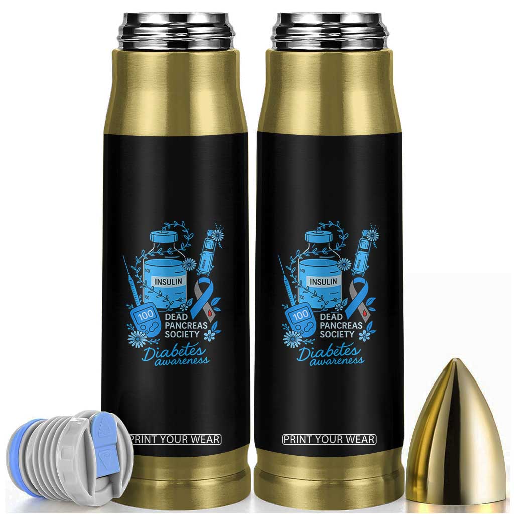 Dead Pancreas Society Bullet Tumbler Funny Diabetes Awareness Insulin T1D Support TS10 Black Print Your Wear