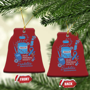 Dead Pancreas Society Christmas Ornament Funny Diabetes Awareness Insulin T1D Support TS10 Bell Flake Red Print Your Wear