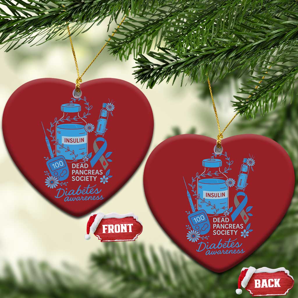 Dead Pancreas Society Christmas Ornament Funny Diabetes Awareness Insulin T1D Support TS10 Heart Red Print Your Wear