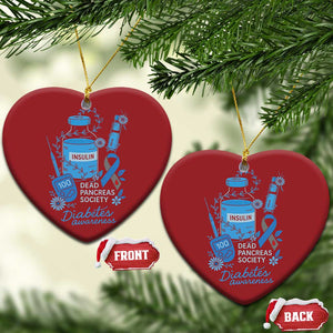 Dead Pancreas Society Christmas Ornament Funny Diabetes Awareness Insulin T1D Support TS10 Heart Red Print Your Wear