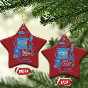 Dead Pancreas Society Christmas Ornament Funny Diabetes Awareness Insulin T1D Support TS10 Star Red Print Your Wear