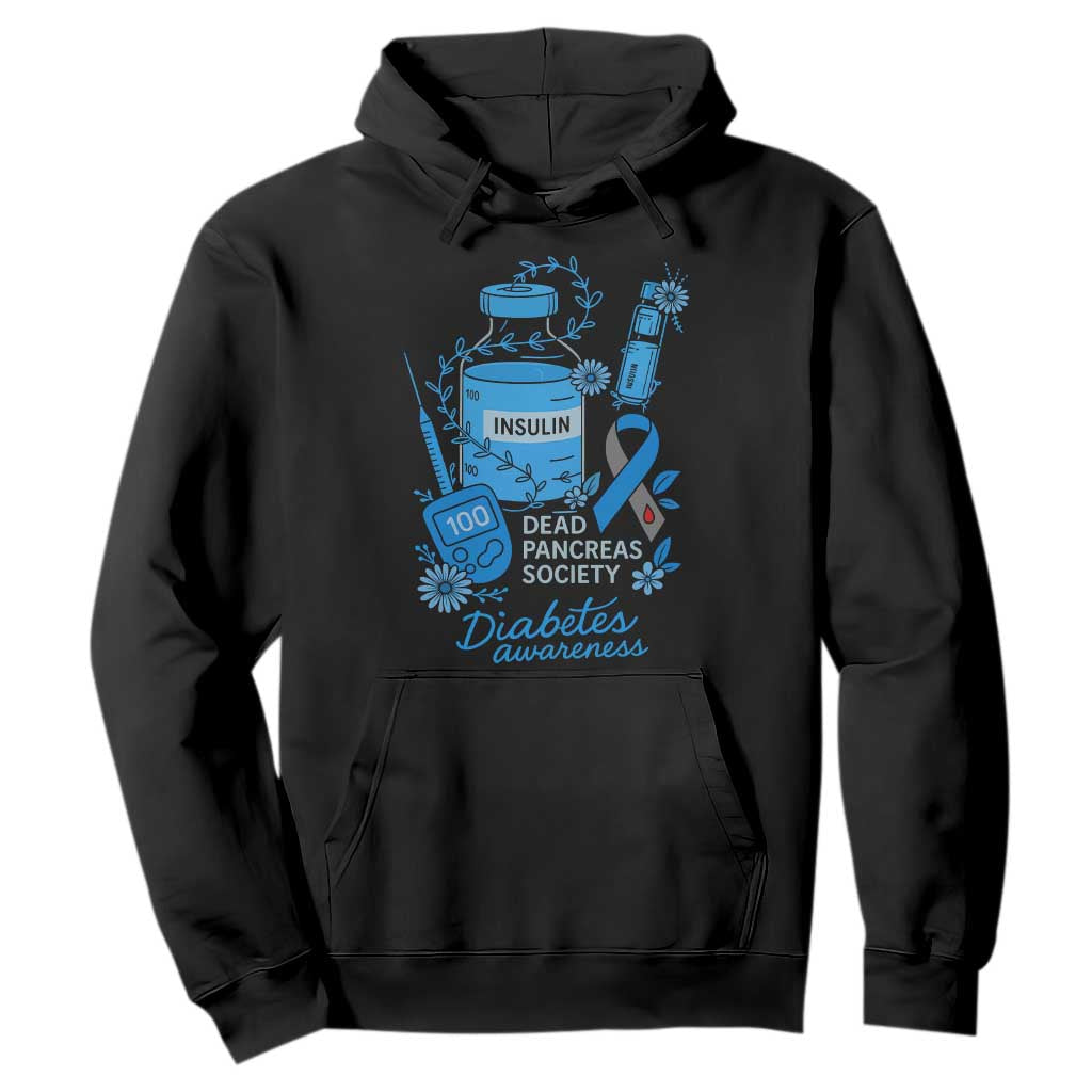 Dead Pancreas Society Hoodie Funny Diabetes Awareness Insulin T1D Support TS10 Black Print Your Wear