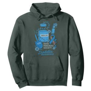 Dead Pancreas Society Hoodie Funny Diabetes Awareness Insulin T1D Support TS10 Dark Forest Green Print Your Wear