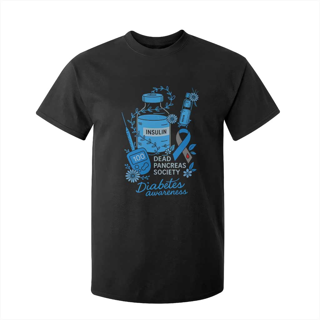 Dead Pancreas Society T Shirt For Kid Funny Diabetes Awareness Insulin T1D Support TS10 Black Print Your Wear