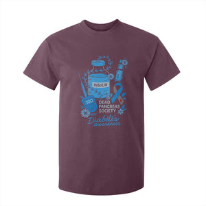 Dead Pancreas Society T Shirt For Kid Funny Diabetes Awareness Insulin T1D Support TS10 Maroon Print Your Wear