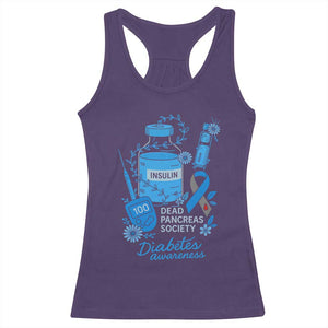 Dead Pancreas Society Racerback Tank Top Funny Diabetes Awareness Insulin T1D Support TS10 Purple Print Your Wear