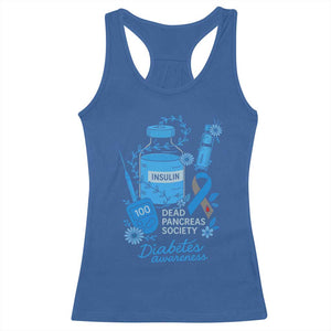 Dead Pancreas Society Racerback Tank Top Funny Diabetes Awareness Insulin T1D Support TS10 Royal Blue Print Your Wear