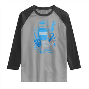 Dead Pancreas Society Raglan Shirt Funny Diabetes Awareness Insulin T1D Support TS10 Sport Gray Black Print Your Wear