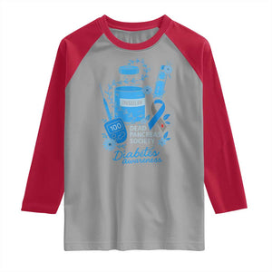Dead Pancreas Society Raglan Shirt Funny Diabetes Awareness Insulin T1D Support TS10 Sport Gray Red Print Your Wear