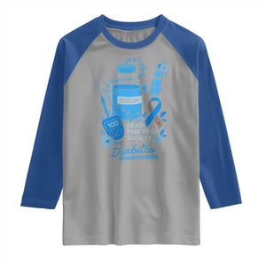 Dead Pancreas Society Raglan Shirt Funny Diabetes Awareness Insulin T1D Support TS10 Sport Gray Royal Print Your Wear