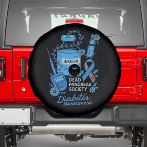Dead Pancreas Society Spare Tire Cover Funny Diabetes Awareness Insulin T1D Support TS10 Black Print Your Wear