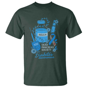 Dead Pancreas Society T Shirt Funny Diabetes Awareness Insulin T1D Support TS10 Dark Forest Green Print Your Wear