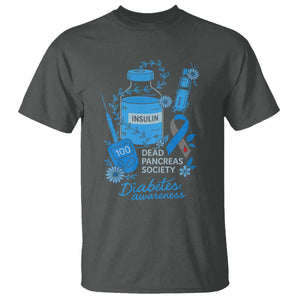 Dead Pancreas Society T Shirt Funny Diabetes Awareness Insulin T1D Support TS10 Dark Heather Print Your Wear