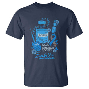 Dead Pancreas Society T Shirt Funny Diabetes Awareness Insulin T1D Support TS10 Navy Print Your Wear
