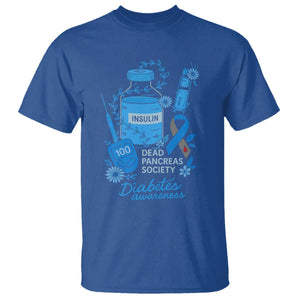 Dead Pancreas Society T Shirt Funny Diabetes Awareness Insulin T1D Support TS10 Royal Blue Print Your Wear