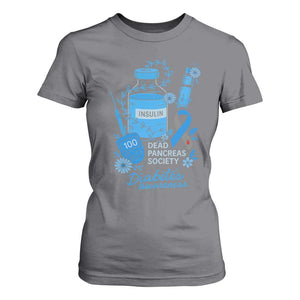 Dead Pancreas Society T Shirt For Women Funny Diabetes Awareness Insulin T1D Support TS10 Charcoal Print Your Wear
