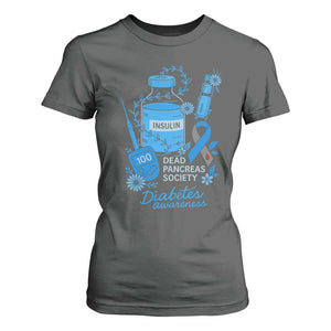 Dead Pancreas Society T Shirt For Women Funny Diabetes Awareness Insulin T1D Support TS10 Dark Heather Print Your Wear