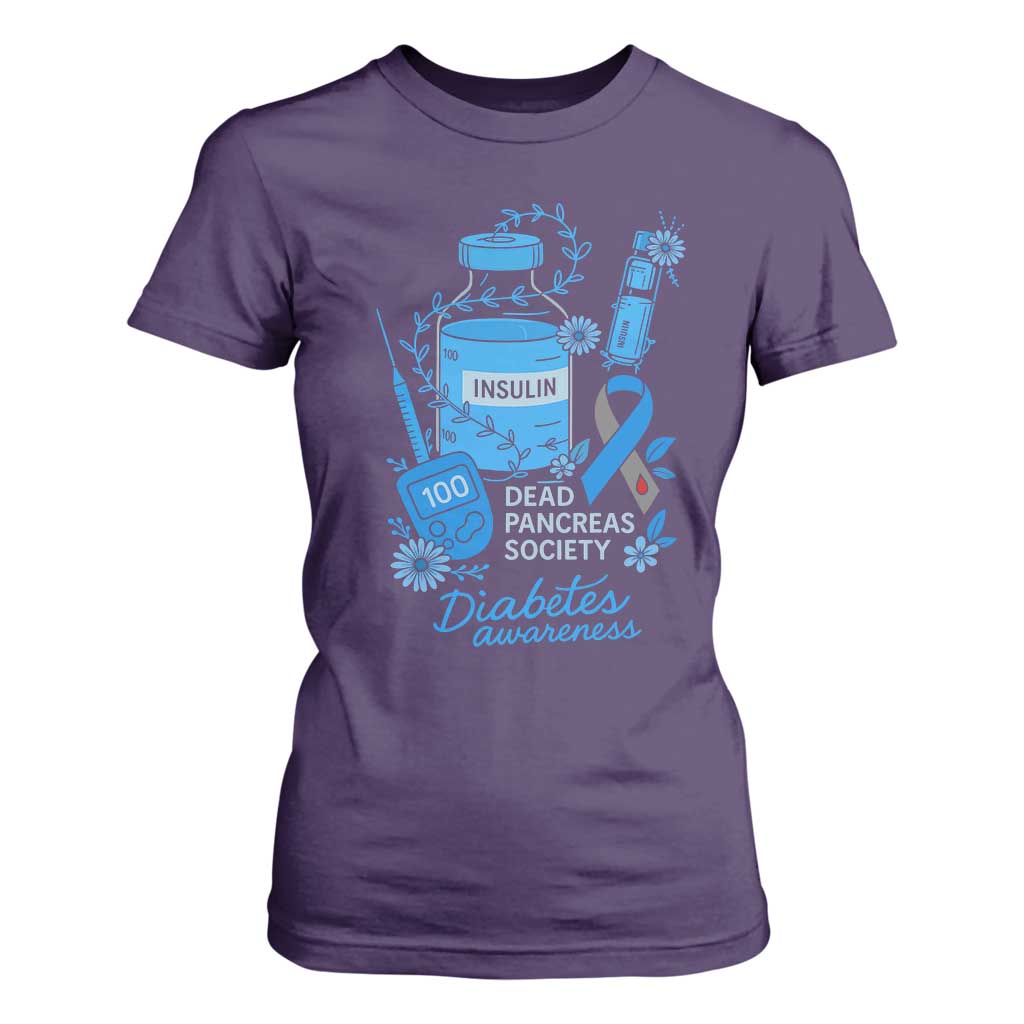 Dead Pancreas Society T Shirt For Women Funny Diabetes Awareness Insulin T1D Support TS10 Purple Print Your Wear