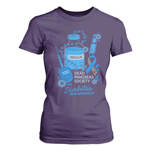 Dead Pancreas Society T Shirt For Women Funny Diabetes Awareness Insulin T1D Support TS10 Purple Print Your Wear