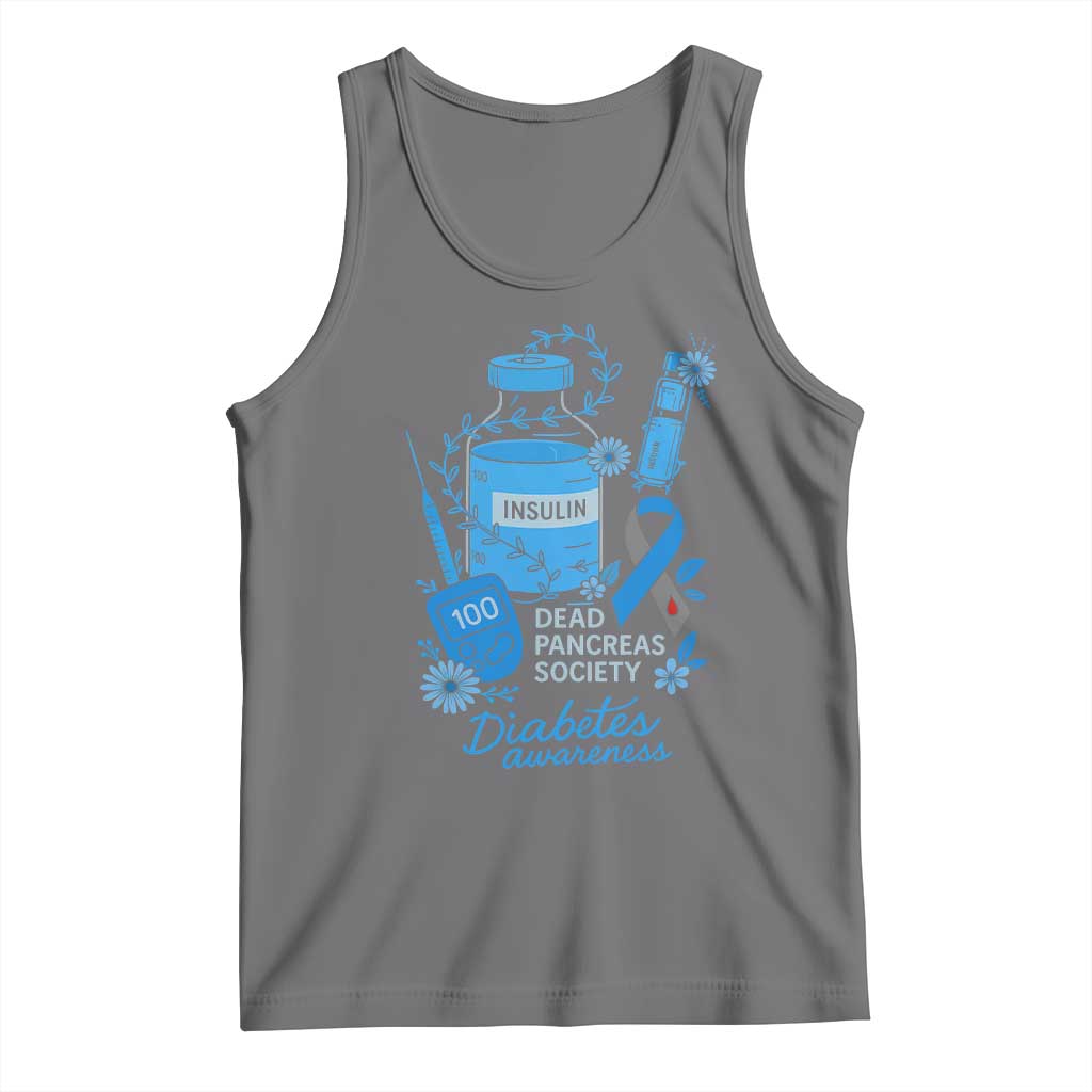 Dead Pancreas Society Tank Top Funny Diabetes Awareness Insulin T1D Support TS10 Black Heather Print Your Wear