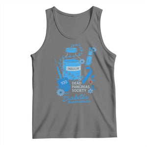 Dead Pancreas Society Tank Top Funny Diabetes Awareness Insulin T1D Support TS10 Black Heather Print Your Wear
