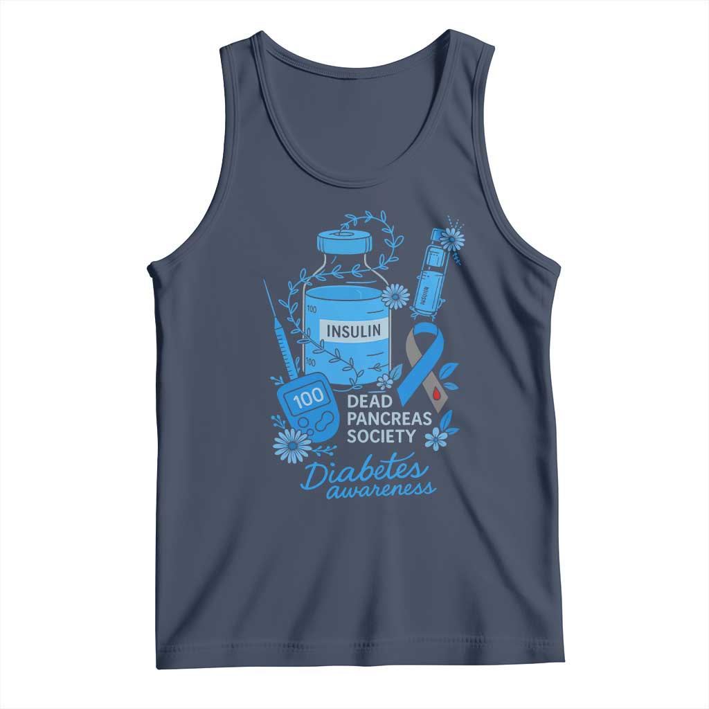 Dead Pancreas Society Tank Top Funny Diabetes Awareness Insulin T1D Support TS10 Navy Print Your Wear