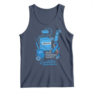 Dead Pancreas Society Tank Top Funny Diabetes Awareness Insulin T1D Support TS10 Navy Print Your Wear