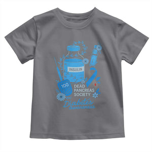 Dead Pancreas Society Toddler T Shirt Funny Diabetes Awareness Insulin T1D Support TS10 Charcoal Print Your Wear