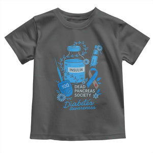 Dead Pancreas Society Toddler T Shirt Funny Diabetes Awareness Insulin T1D Support TS10 Dark Heather Print Your Wear