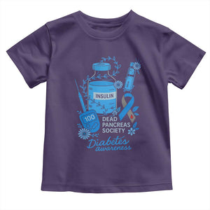 Dead Pancreas Society Toddler T Shirt Funny Diabetes Awareness Insulin T1D Support TS10 Purple Print Your Wear