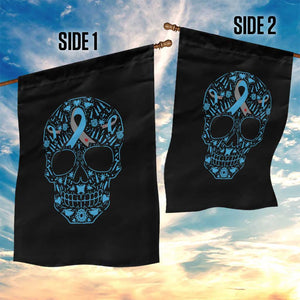 Diabetes Awareness Skull Garden Flag Blue Ribbon T1D Support Sugar Skull TS10 Print Your Wear