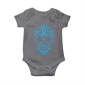 Diabetes Awareness Skull Baby Onesie Blue Ribbon T1D Support Sugar Skull TS10 Charcoal Print Your Wear