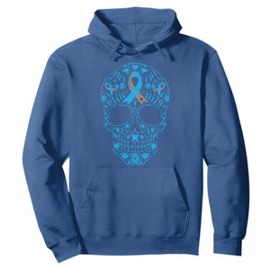 Diabetes Awareness Skull Hoodie Blue Ribbon T1D Support Sugar Skull TS10 Royal Blue Print Your Wear