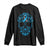 Diabetes Awareness Skull Long Sleeve Shirt Blue Ribbon T1D Support Sugar Skull TS10 Black Print Your Wear