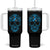 Diabetes Awareness Skull Tumbler With Handle Blue Ribbon T1D Support Sugar Skull - Print Your Wear