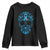 Diabetes Awareness Skull Youth Sweatshirt Blue Ribbon T1D Support Sugar Skull TS10 Black Print Your Wear