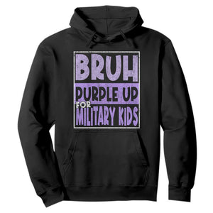 Funny Bruh Purple Up For Military Kids Hoodie Military Child Month TS11 Black Print Your Wear